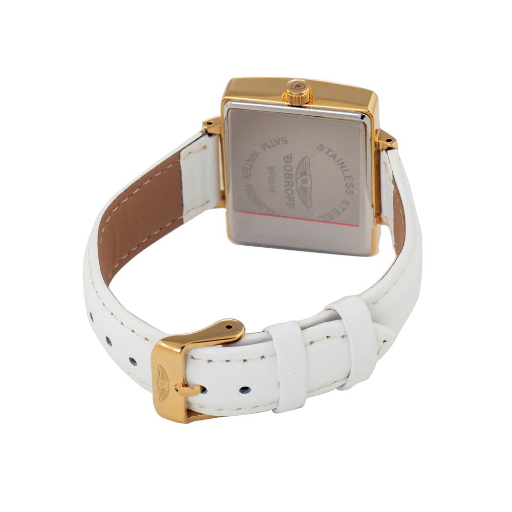 Bobroff White Leather Watch