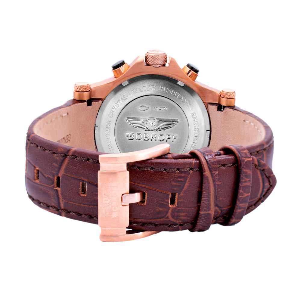 Bobroff-Armbanduhr aus braunem Leder