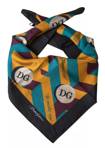 Dolce & Gabbana Multicolor Printed Square Handkerchief Scarf