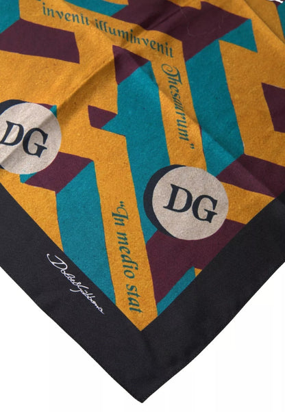 Dolce & Gabbana Multicolor Printed Square Handkerchief Scarf