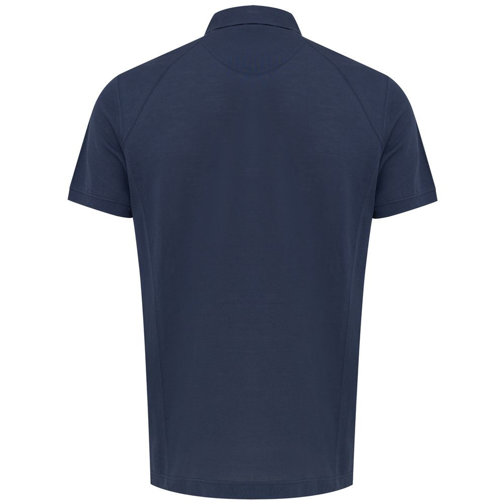 Corneliani Navy Blue Cotton Polo Shirt