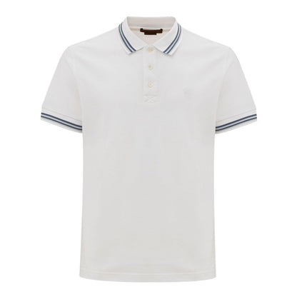 Corneliani White Cotton Polo Shirt