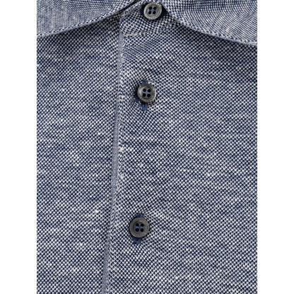 Corneliani Gray Linen Polo Shirt