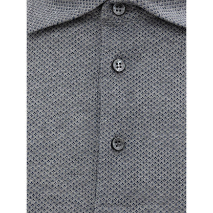 Corneliani Gray Cotton Polo Shirt