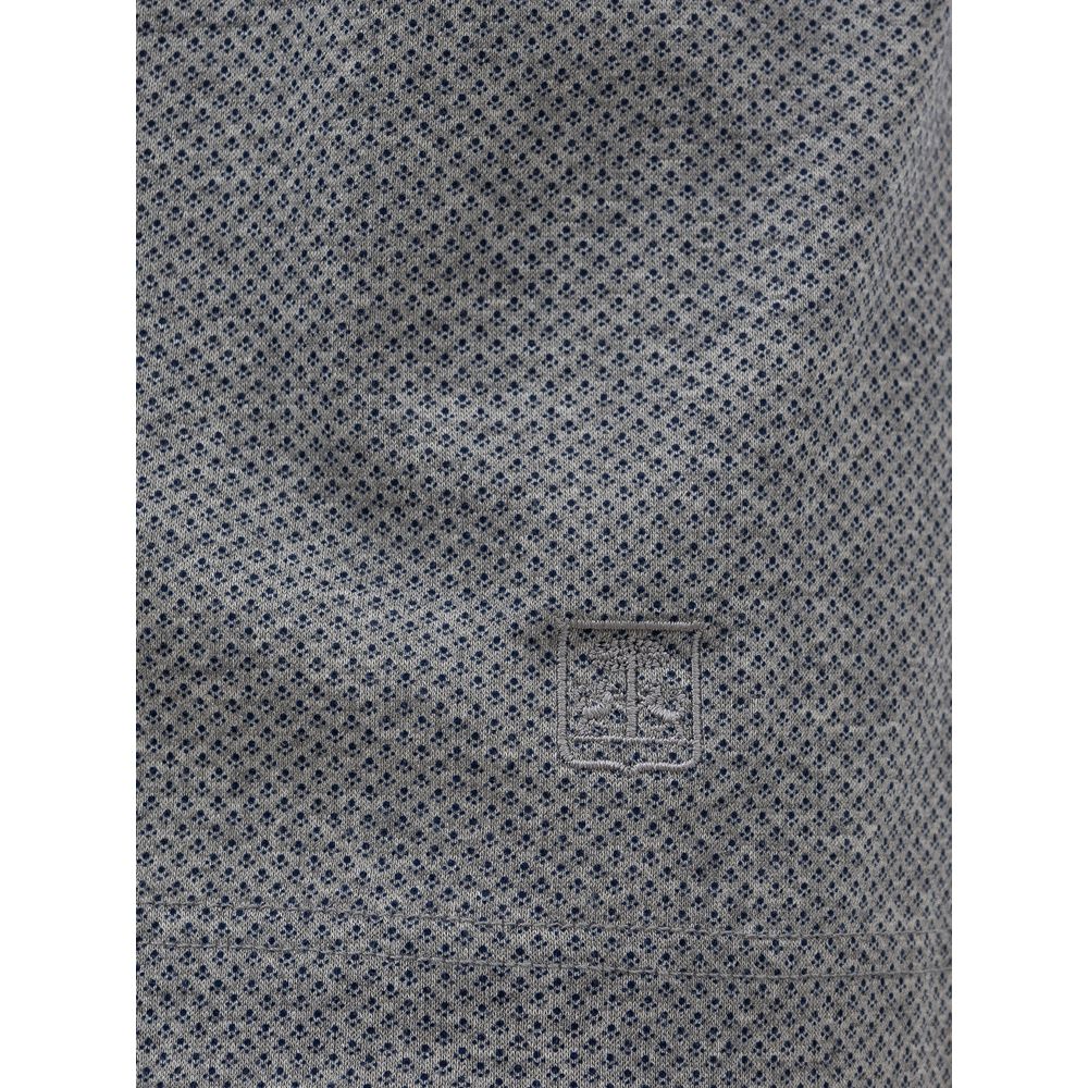 Corneliani Gray Cotton Polo Shirt