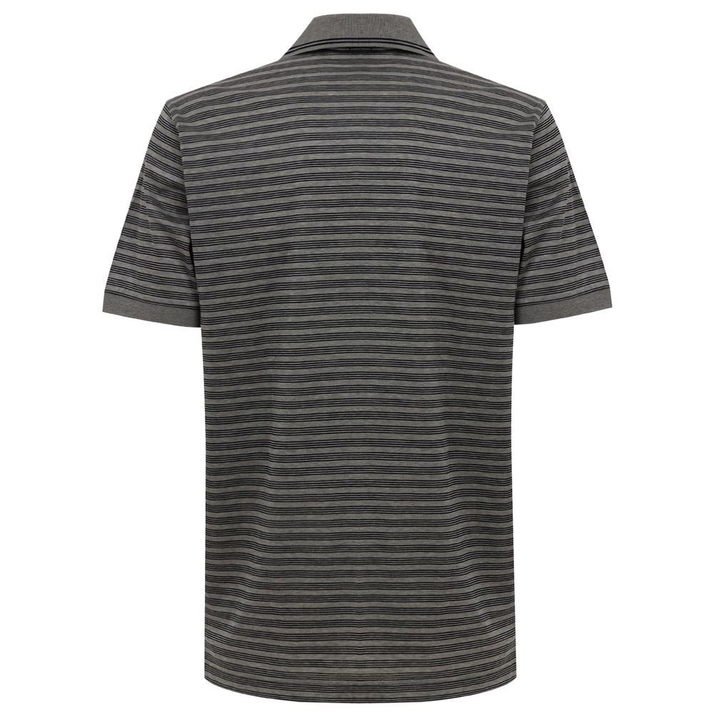 Corneliani Gray Cotton Polo Shirt