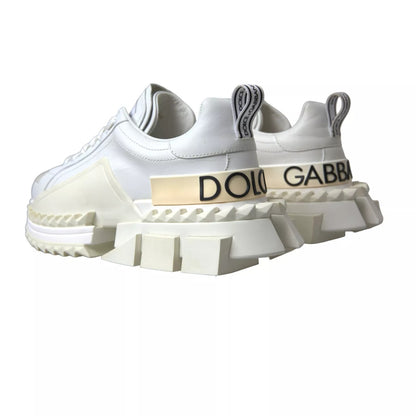 Dolce & Gabbana White Leather Super Queen Women Sneakers