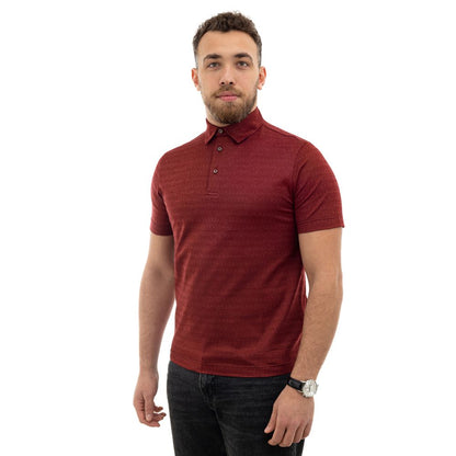 Canali Burgundy Cotton Polo Shirt