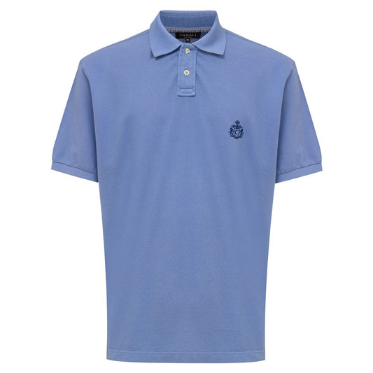 Canali Light Blue Cotton Polo Shirt