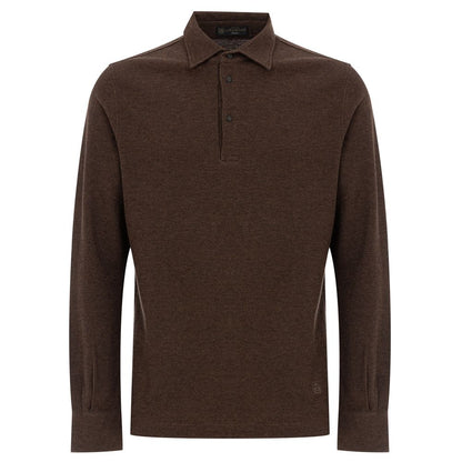 Corneliani Brown Cotton Polo Shirt