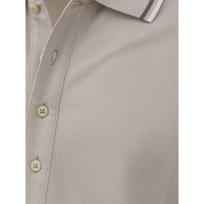 Canali Gray Cotton Polo Shirt