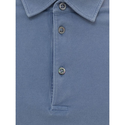 Corneliani Light Blue Cotton Polo Shirt