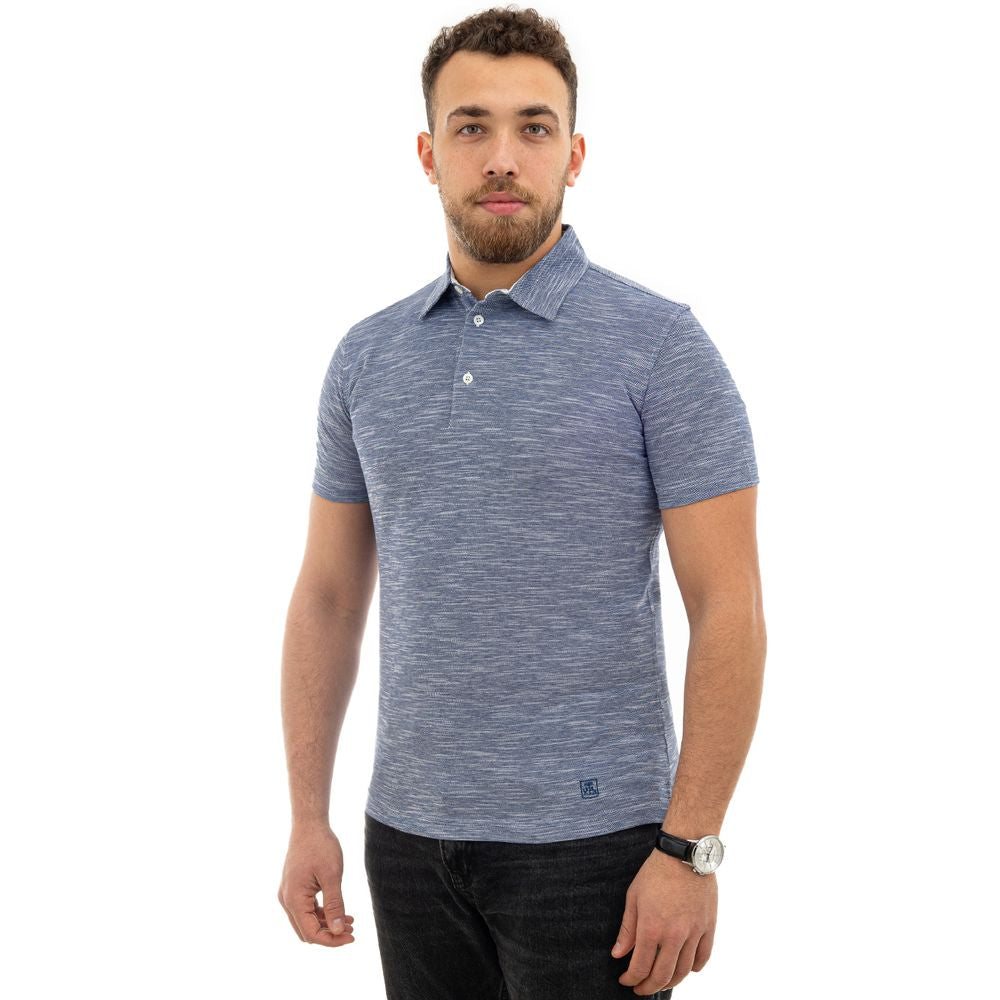 Corneliani Light Blue Cotton Polo Shirt