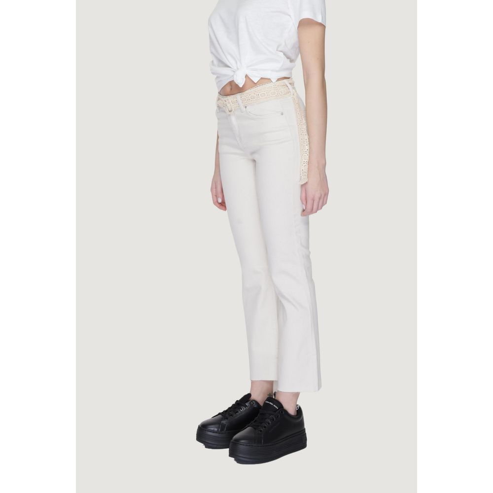 Vero Moda Beige Cotton Jeans & Pant