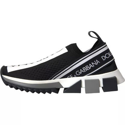 Dolce & Gabbana Black White Slip On Sorrento Sneakers Shoes