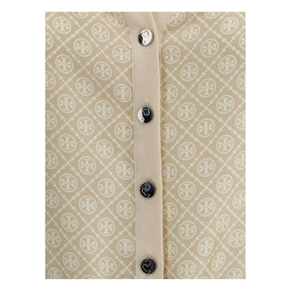 Tory Burch Silk and wool Cardigan with logos