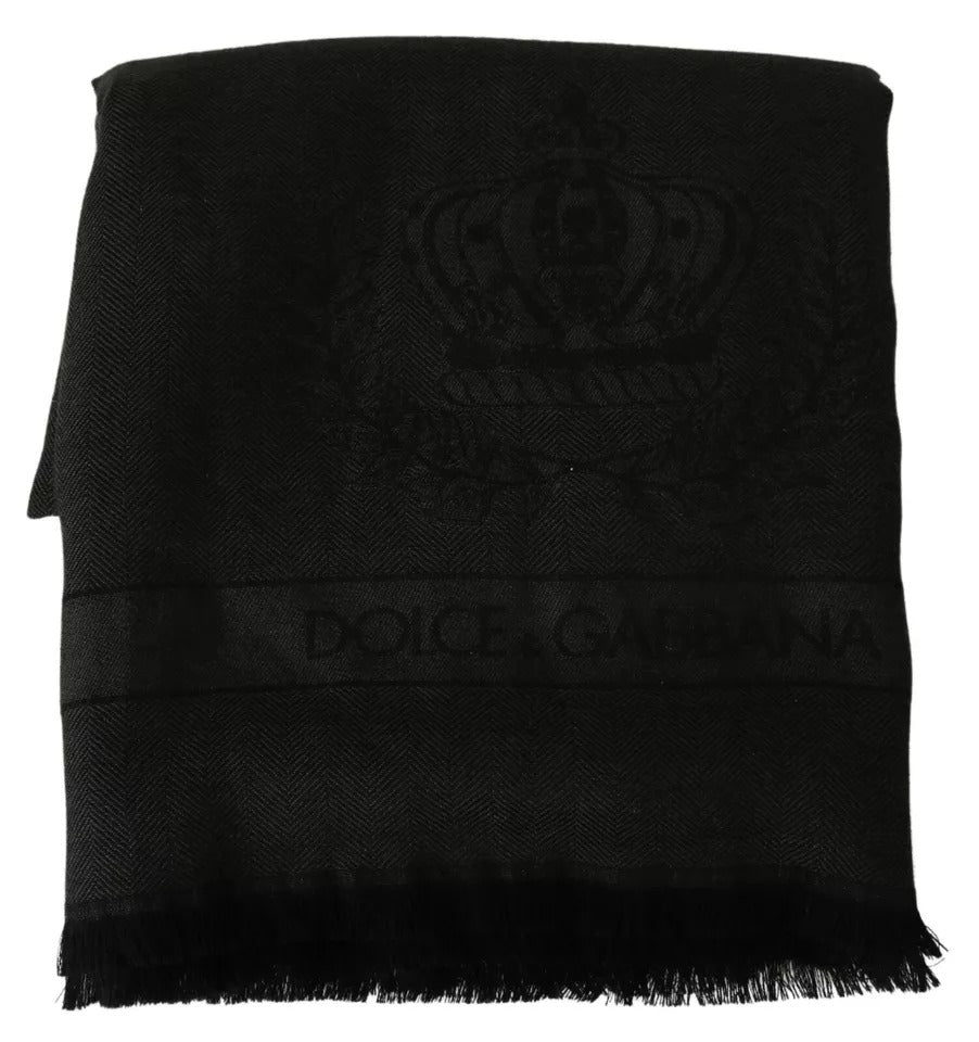 Dolce & Gabbana Green Brown Wrap Cashmere Shawl Scarf