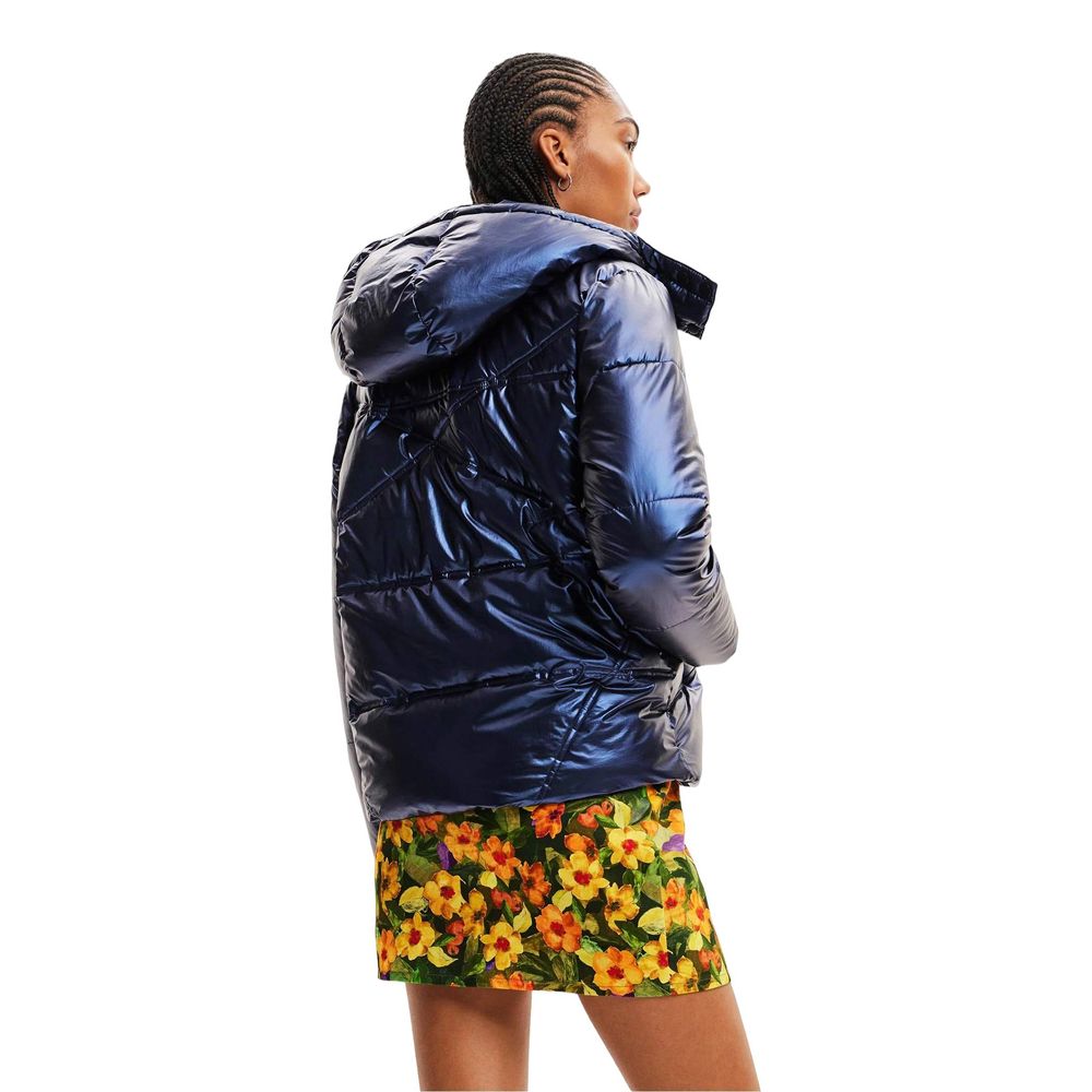 Desigual Blue Polyamide Jackets & Coat