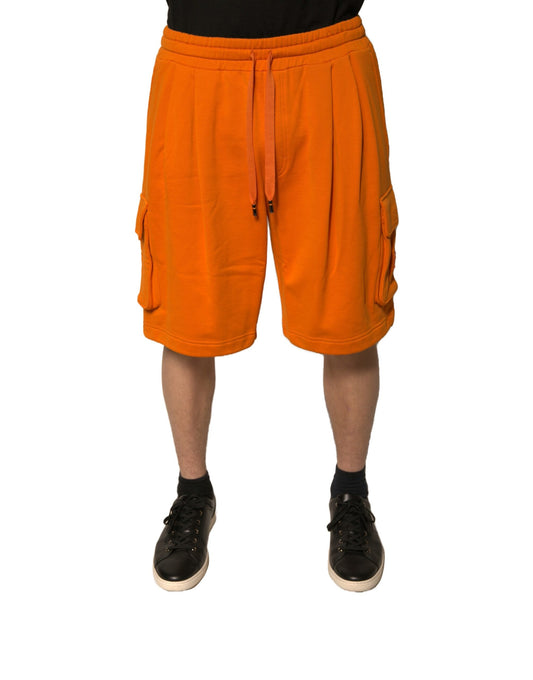 Dolce & Gabbana Orange Cotton Men Casual Cargo Bermuda Shorts