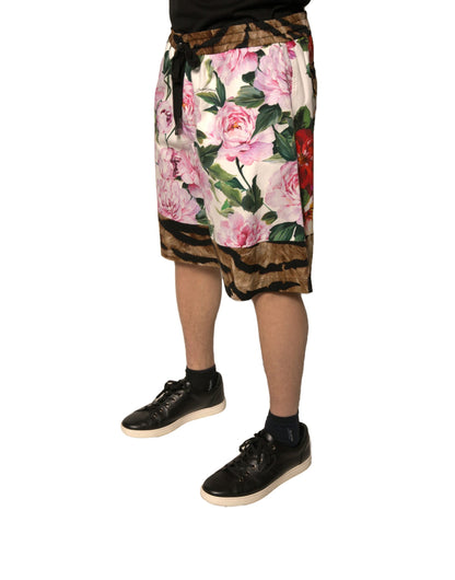 Dolce & Gabbana Multicolor Floral Cotton Men Bermuda Shorts