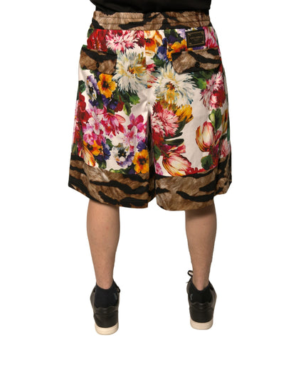 Dolce & Gabbana Multicolor Floral Cotton Men Bermuda Shorts