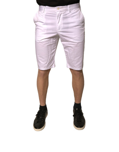 Dolce & Gabbana White Chinos Cotton Stretch Casual Shorts