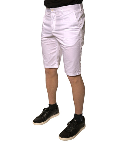 Dolce & Gabbana White Chinos Cotton Stretch Casual Shorts