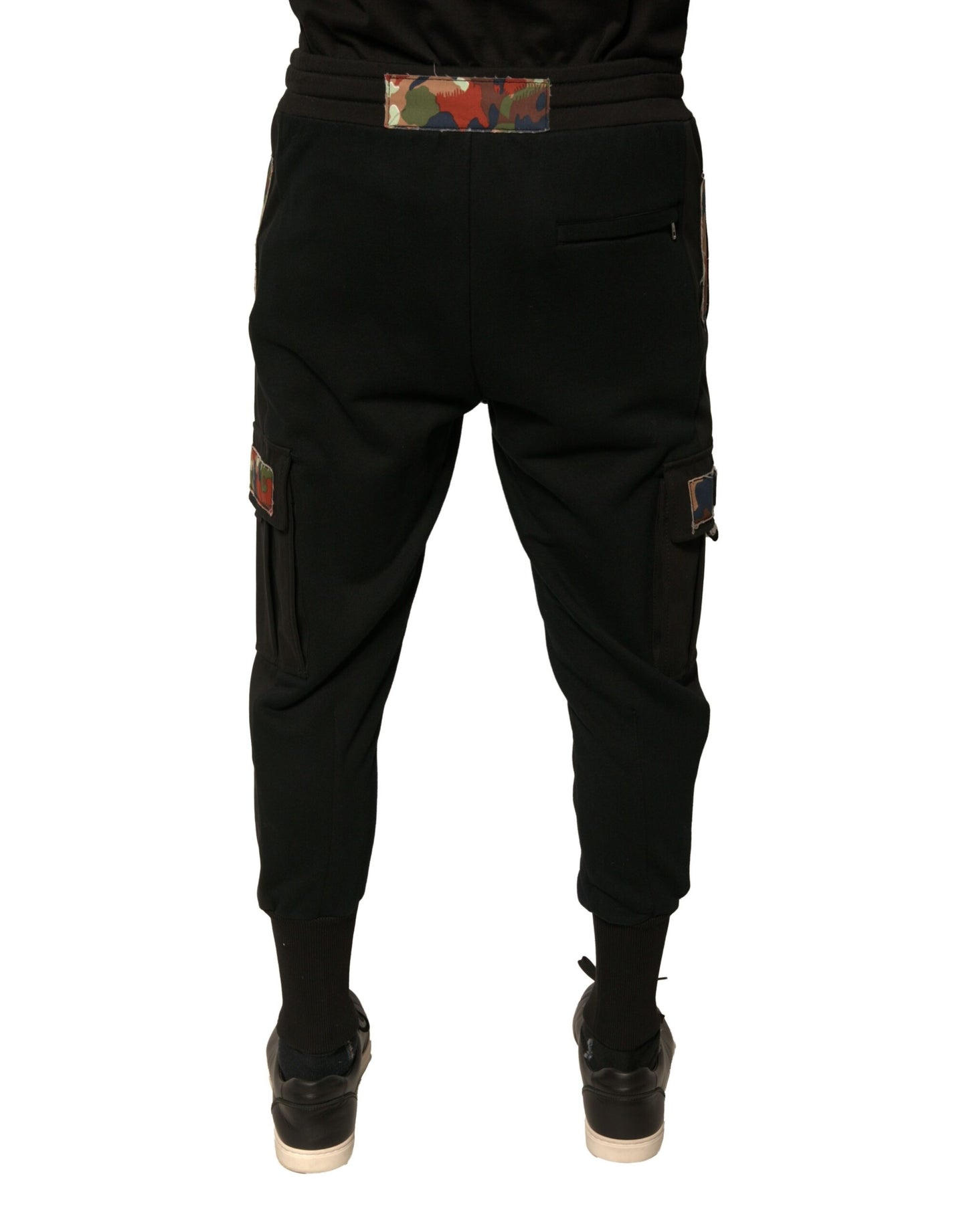 Dolce & Gabbana Black Cotton Jogger Cargo Sweatpants Pants