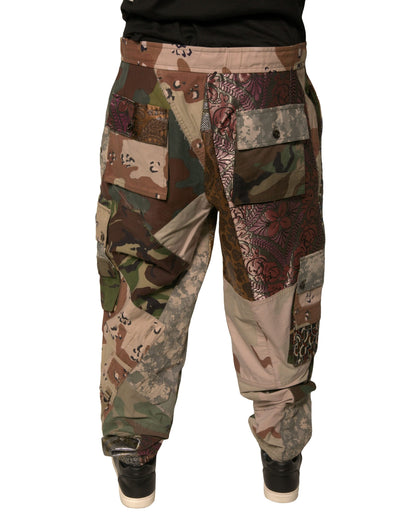 Dolce & Gabbana Multicolor Patchwork Men Jogger Pants