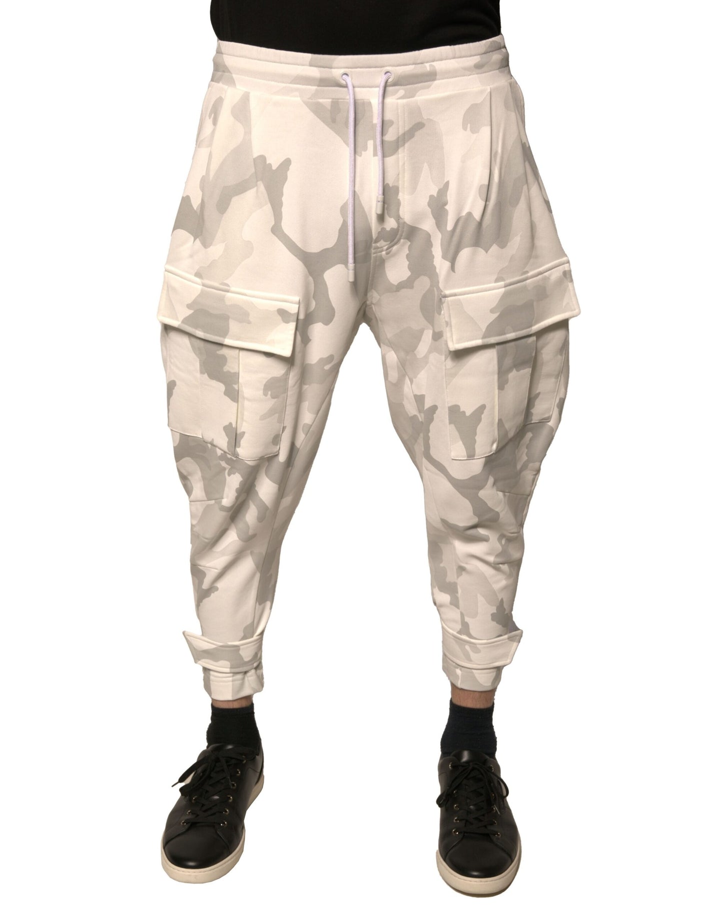 Dolce & Gabbana White Camouflage Cargo Jogger Pants