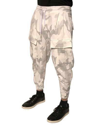 Dolce & Gabbana White Camouflage Cargo Jogger Pants