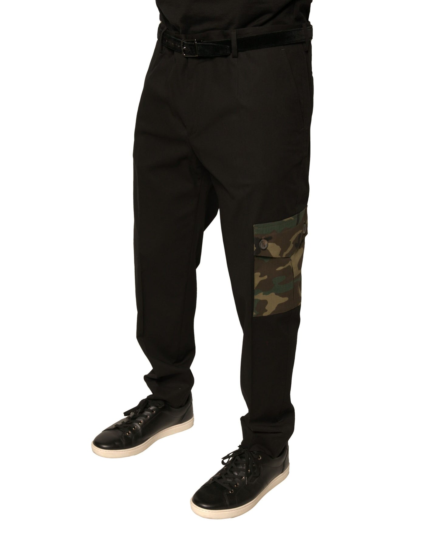 Dolce & Gabbana Black Cotton Men Cargo Casual Pants