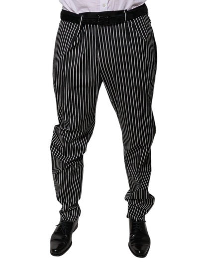 Dolce & Gabbana Black Stripes Skinny Dress Pants