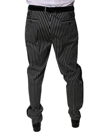 Dolce & Gabbana Black Stripes Skinny Dress Pants