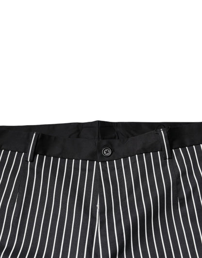 Dolce & Gabbana Black Stripes Skinny Dress Pants