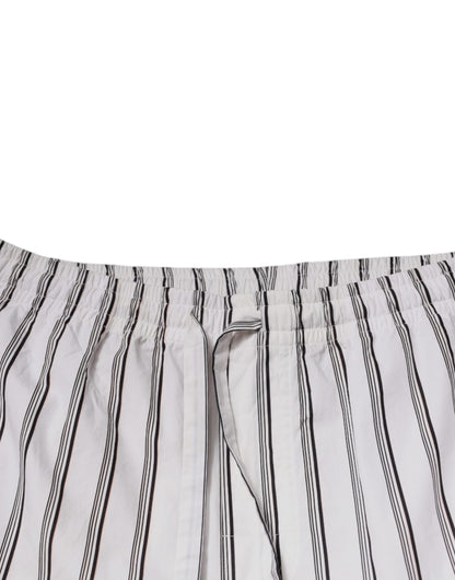 Dolce & Gabbana White Stripes Cotton Skinny Dress Pants