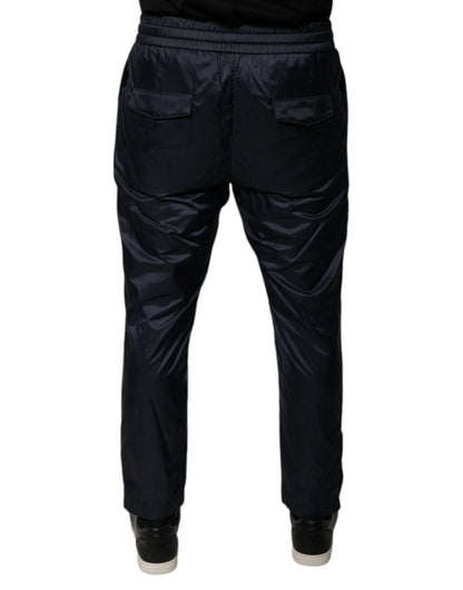 Dolce & Gabbana Dark Blue Cotton Skinny Sweatpants Pants