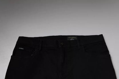 Dolce & Gabbana Black Logo Cotton Stretch Skinny Denim Jeans