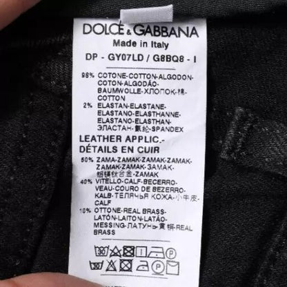 Dolce & Gabbana Black Logo Cotton Stretch Skinny Denim Jeans