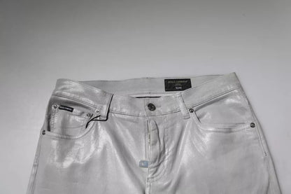 Dolce & Gabbana Gray Cotton Stretch Slim Fit Denim Jeans