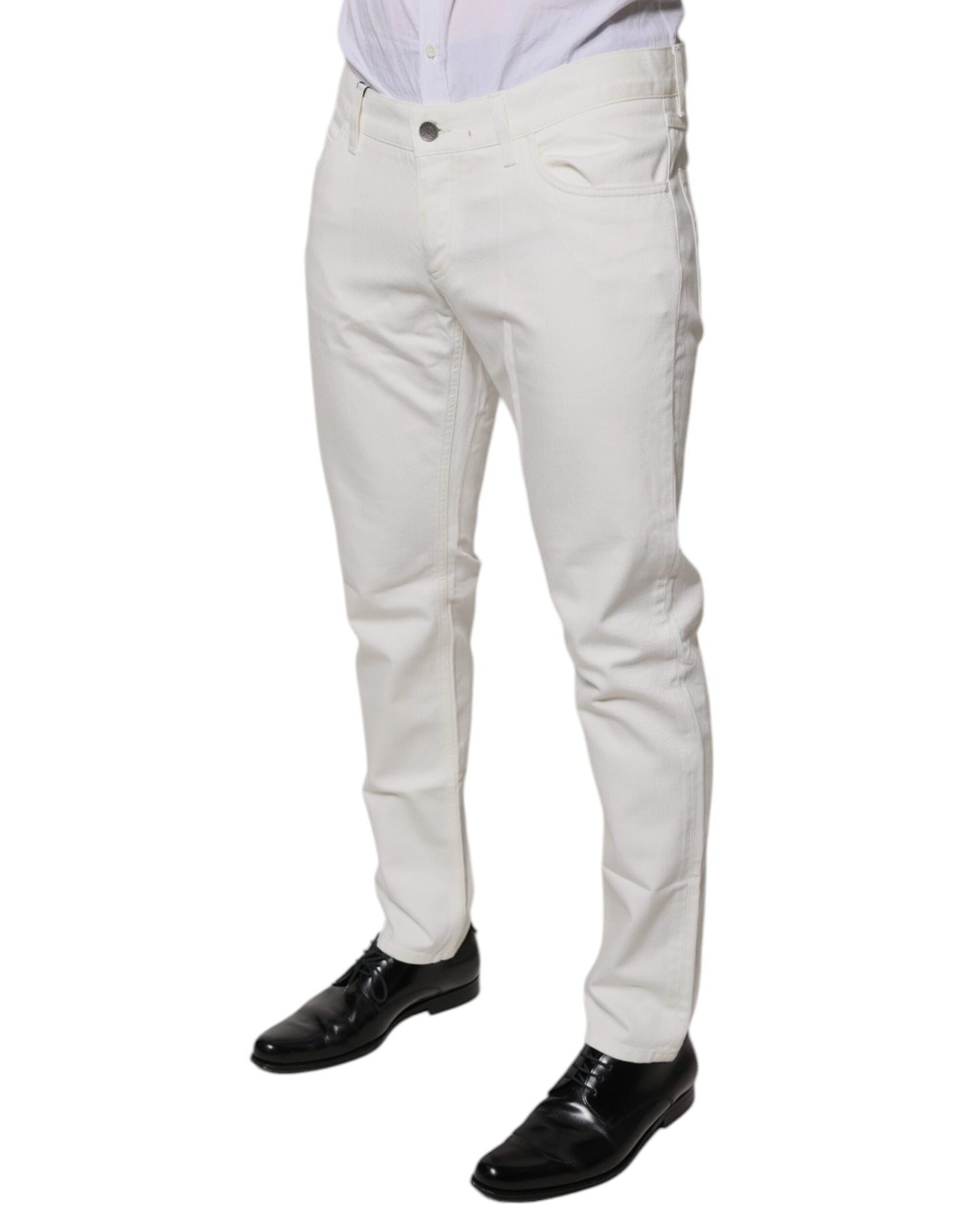 Dolce & Gabbana White Cotton Skinny Denim Jeans