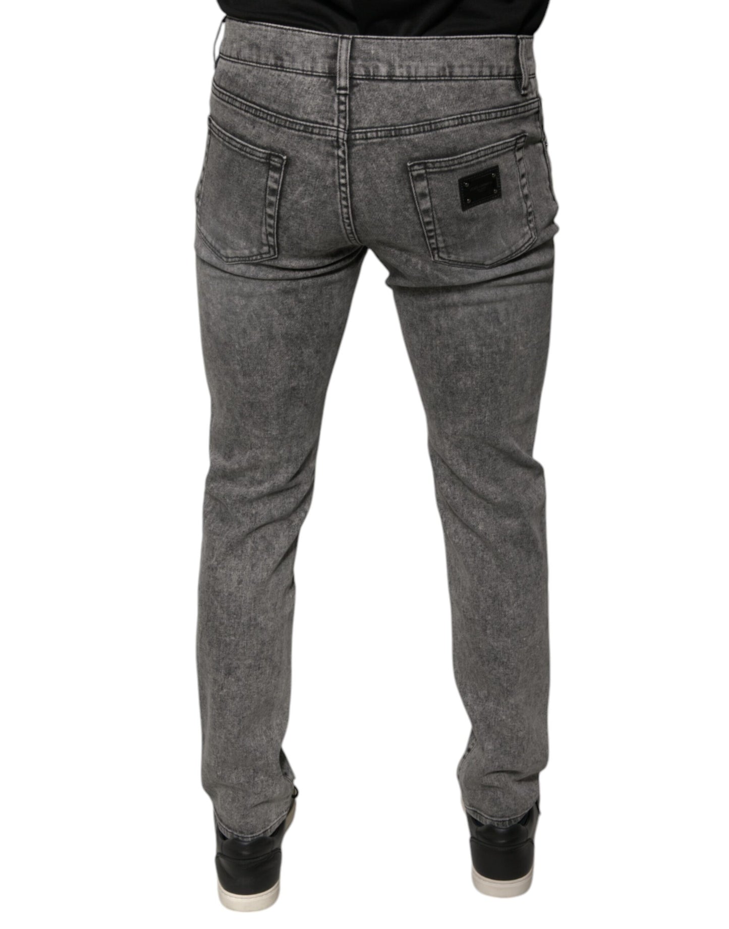 Dolce & Gabbana Gray Washed Cotton Skinny Denim Jeans