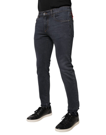 Dolce & Gabbana Dark Gray Cotton Skinny Denim Jeans