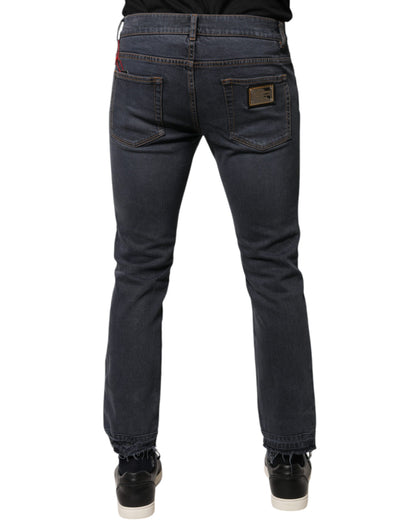 Dolce & Gabbana Dark Gray Cotton Skinny Denim Jeans