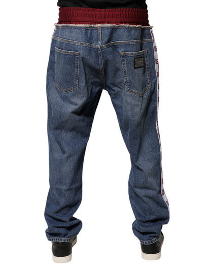 Dolce & Gabbana Blue Cotton Stretch Straight Denim Jeans