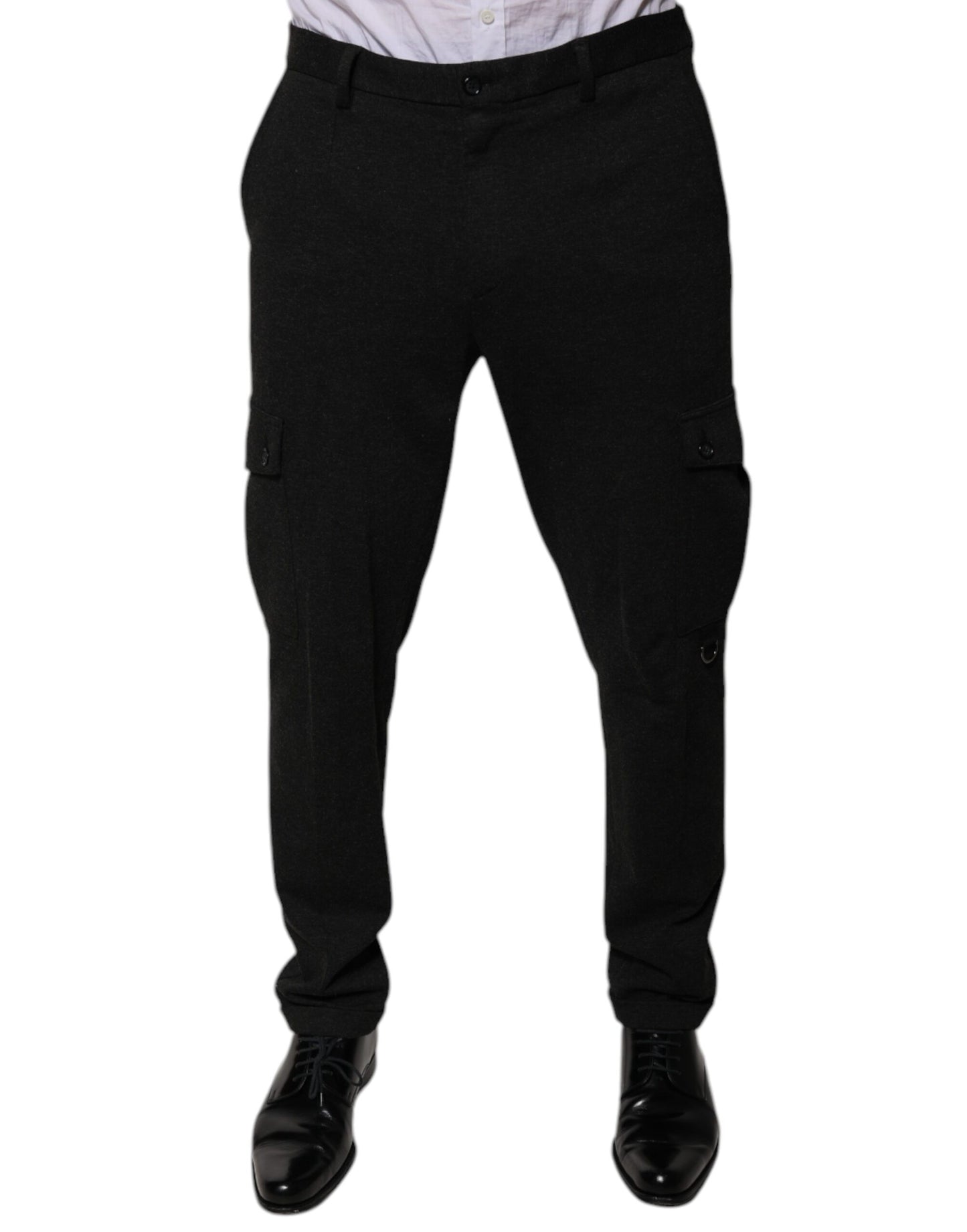 Dolce & Gabbana Black Viscose Cargo Men Casual Pants