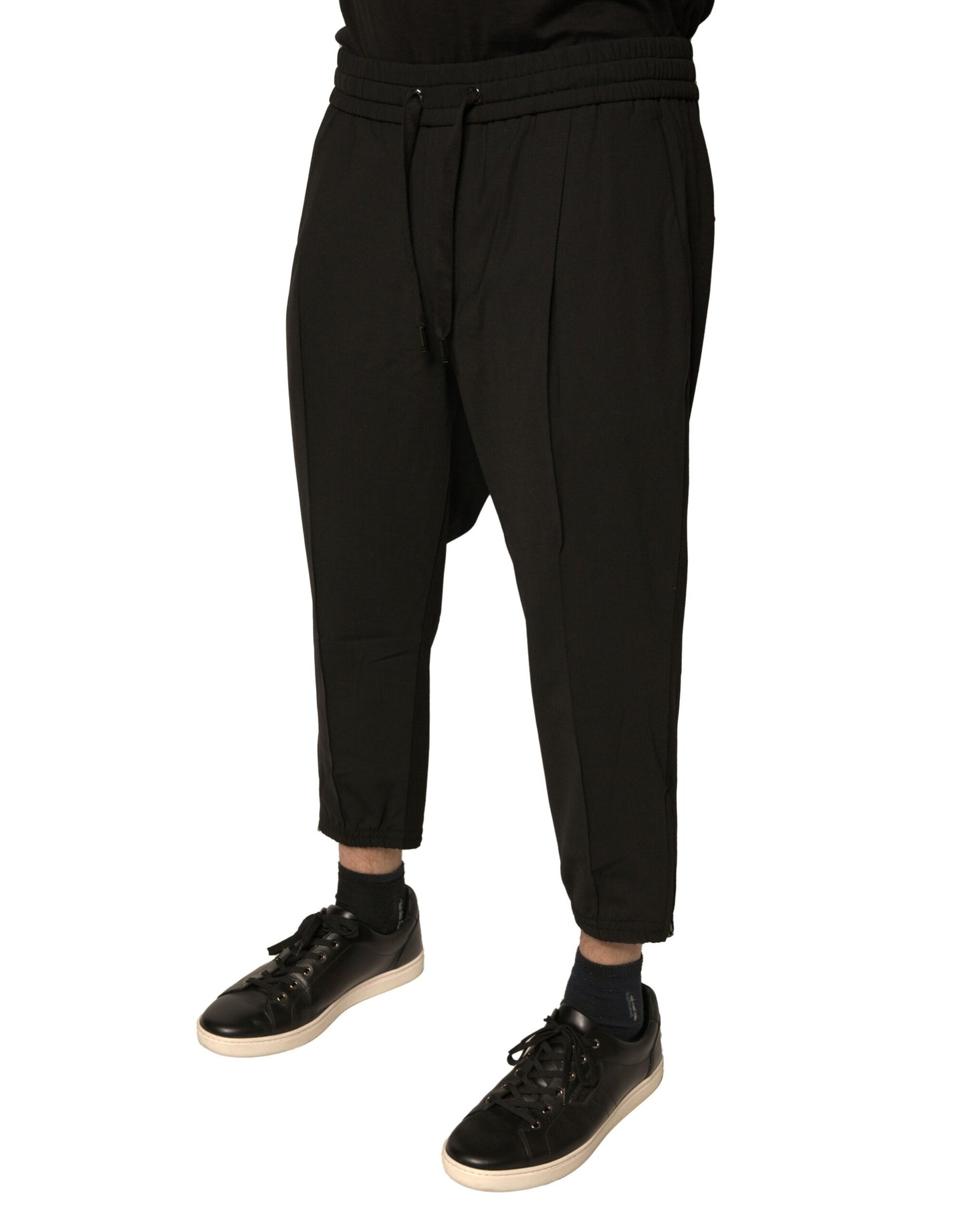 Dolce & Gabbana Black Wool Jogger Jogging Pants