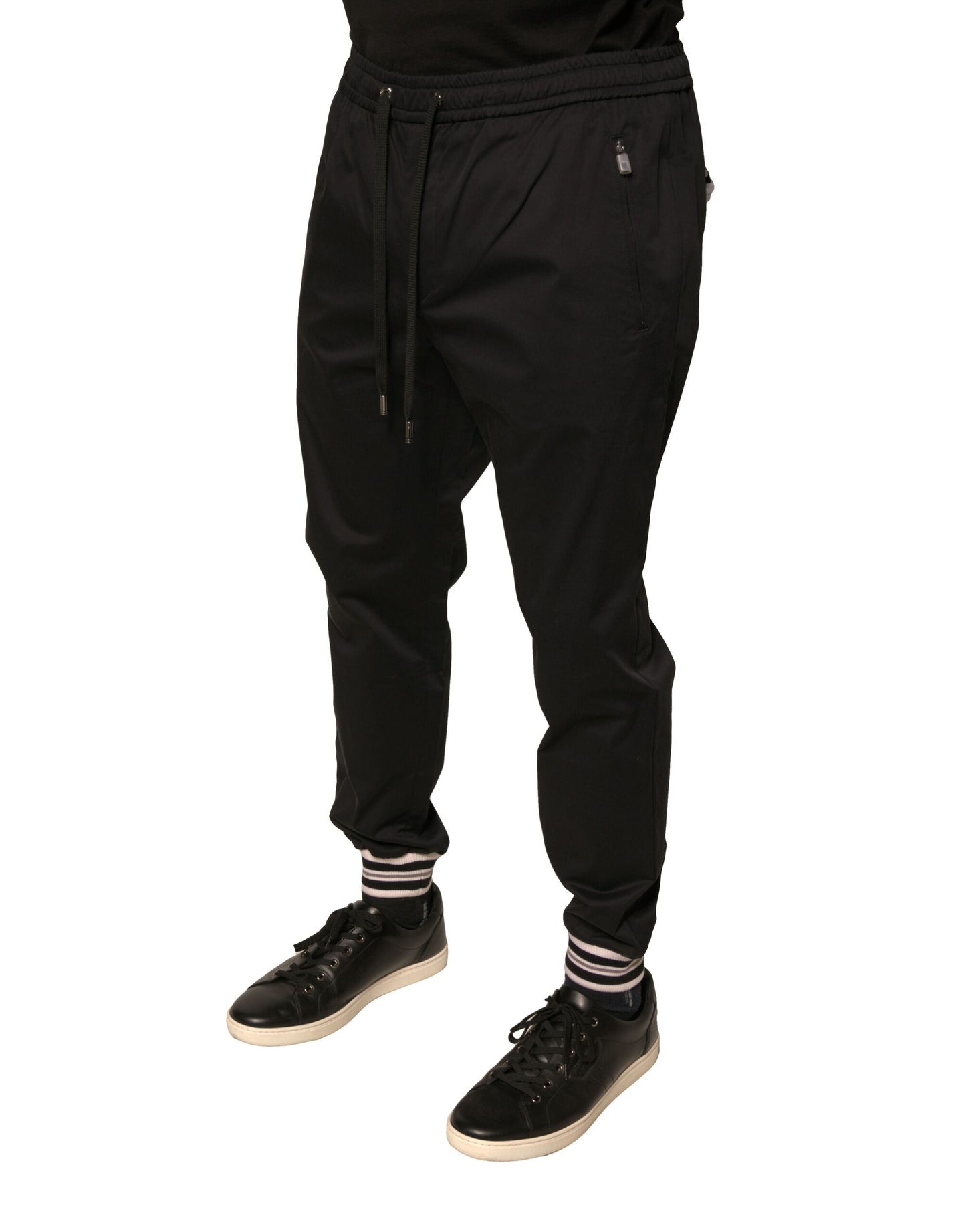 Dolce & Gabbana Black Cotton Stretch Jogger Sweatpants Pants