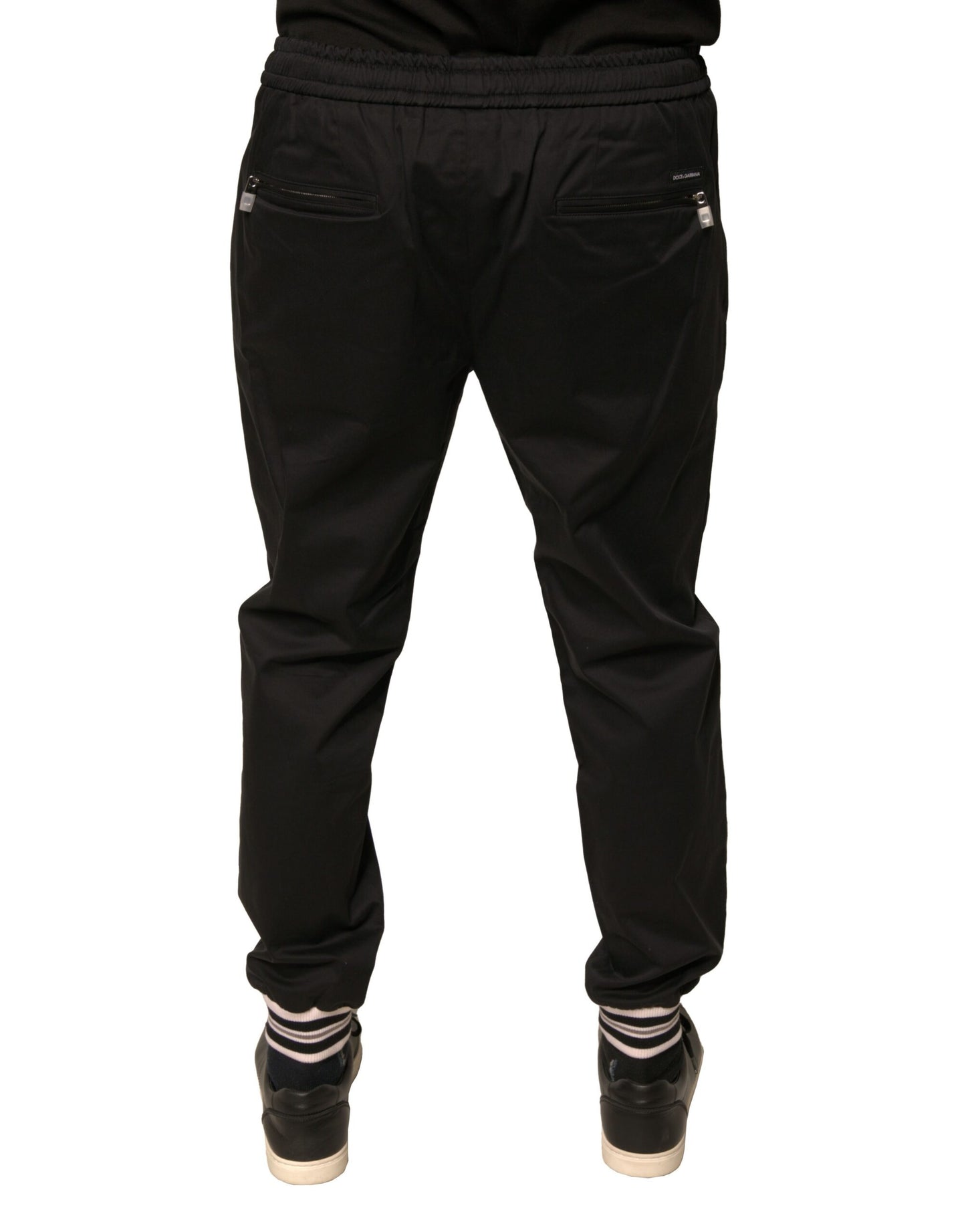 Dolce & Gabbana Black Cotton Stretch Jogger Sweatpants Pants