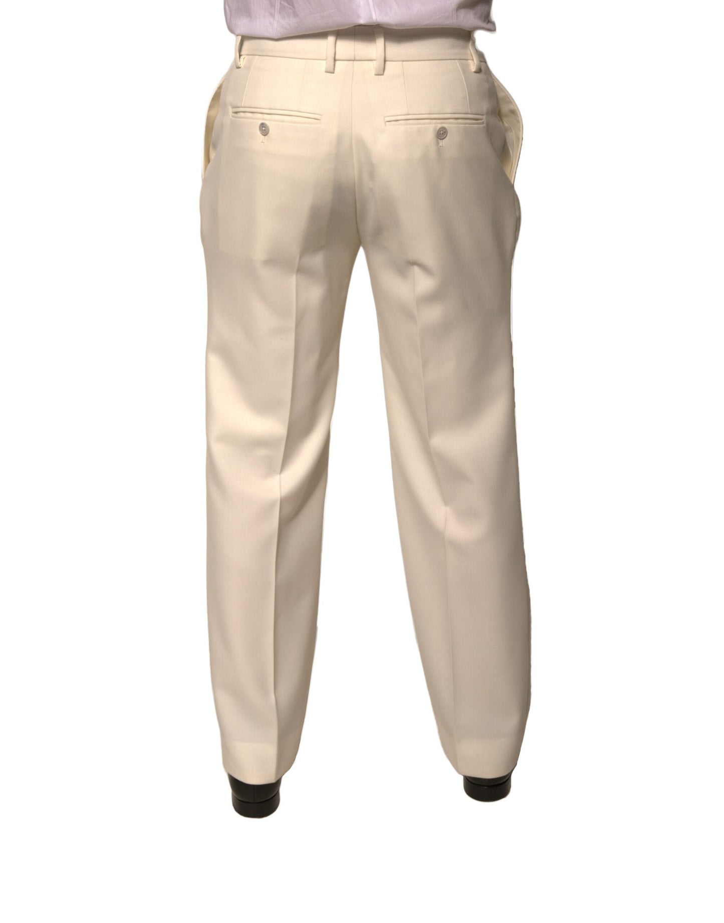 Dolce & Gabbana Off White Straight Dress Pants